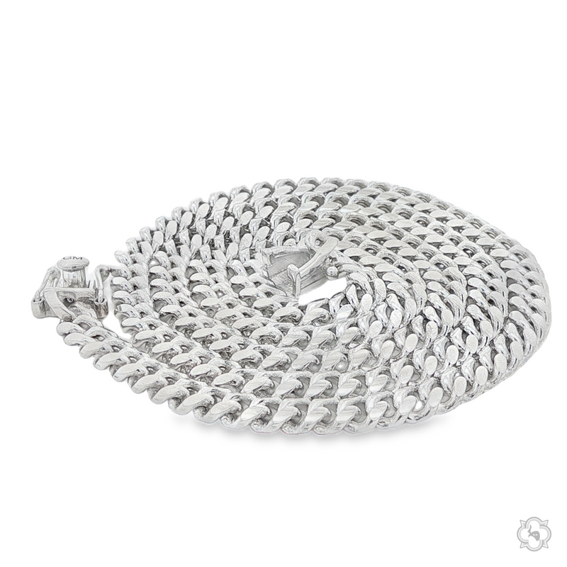 Sterling silver Miami Cuban chain 4.8mm with polished, thick interlocking links