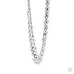 .925 Silver Miami Cuban chain necklace, 8.4mm thick, polished finish, men's style.