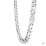 925 silver Miami Cuban chain necklace with 9.5mm wide interlocking links.