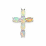 .925 Silver Mini Spiritual Opal Cross Pendant 71367