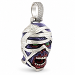 .925 Silver Mummified Zombie Pendant with Glow In The Dark Enamel 71721