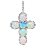 .925 Silver Opal Faith Cross 71502