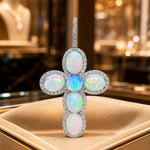 .925 Silver Opal Faith Cross 71502