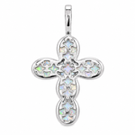.925 Silver Opal Faith Cross 71502