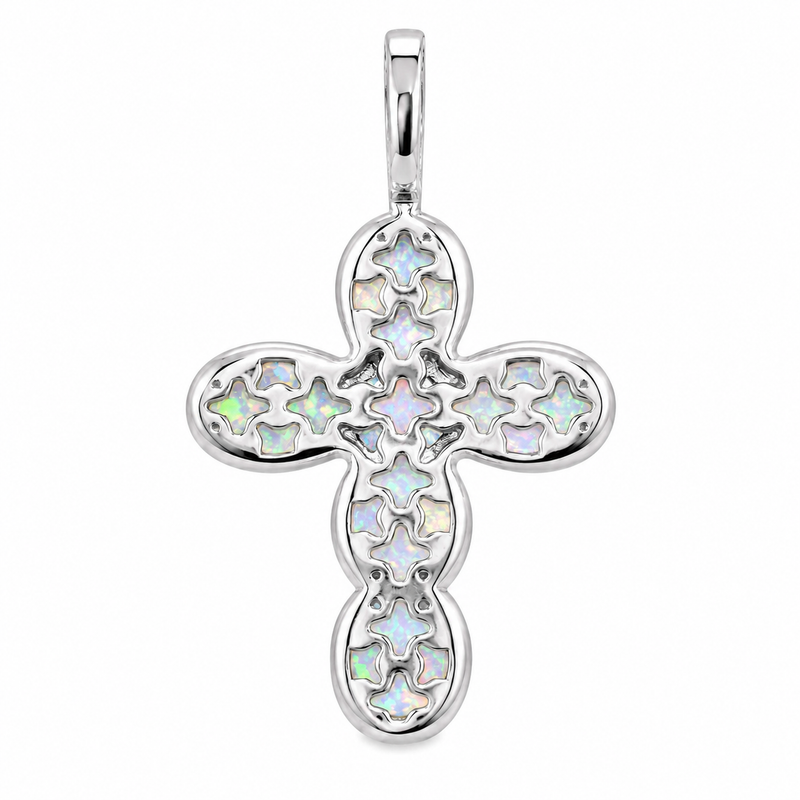 .925 Silver Opal Faith Cross 71502