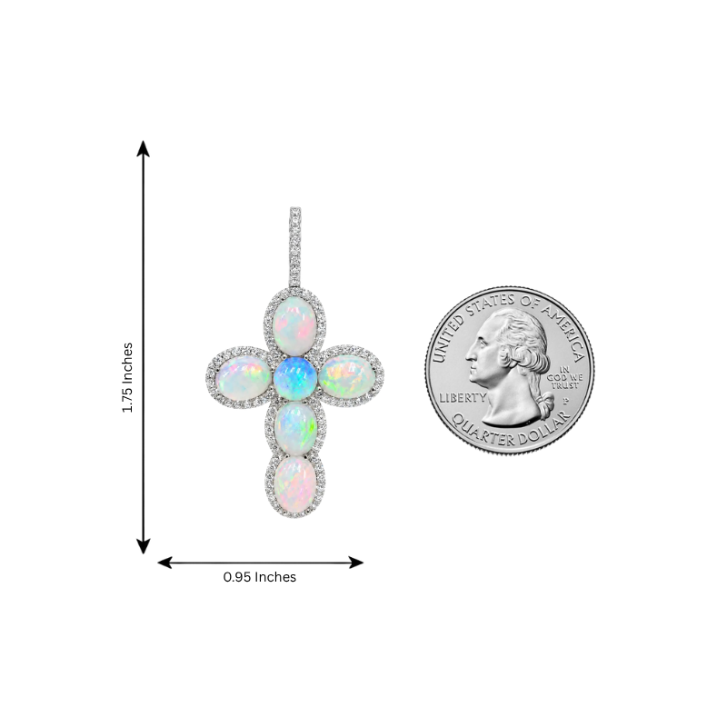 .925 Silver Opal Faith Cross 71502