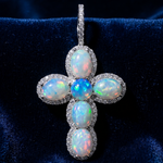 .925 Silver Opal Faith Cross 71502