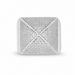 .925 Silver Pyramid Diamond Ring 67419