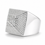 .925 Silver Pyramid Diamond Ring 67419