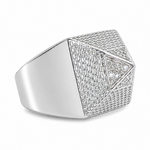 .925 Silver Pyramid Diamond Ring 67419