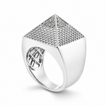 .925 Silver Pyramid Diamond Ring 67419