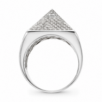 .925 Silver Pyramid Diamond Ring 67419
