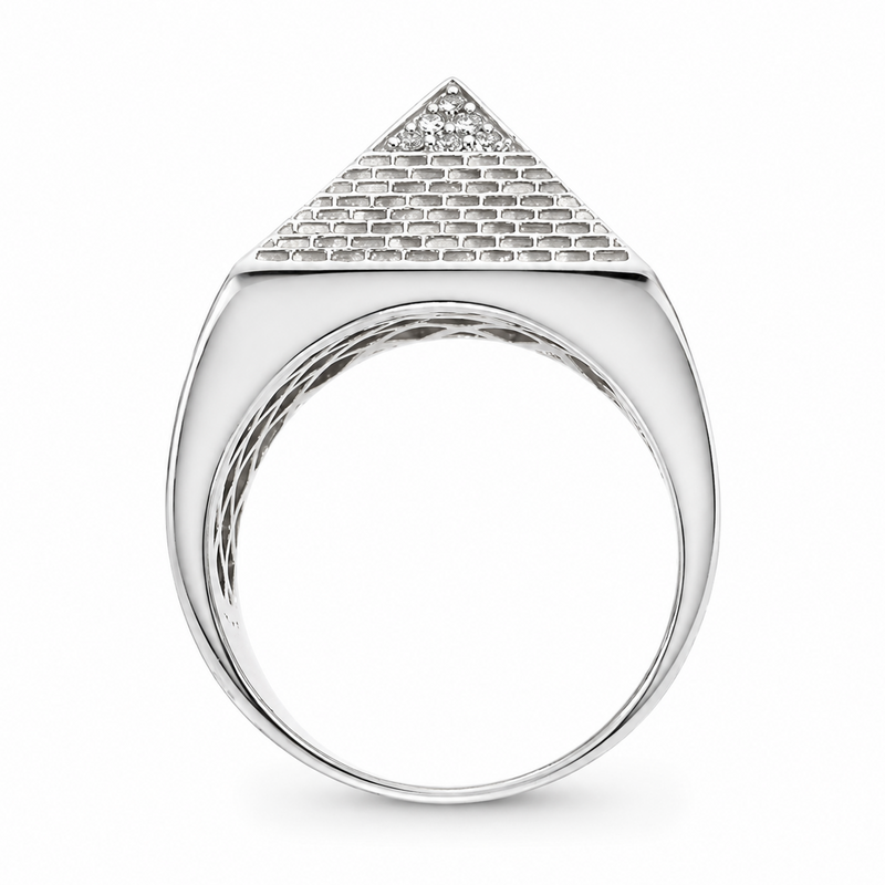 .925 Silver Pyramid Diamond Ring 67419