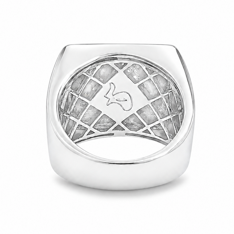 .925 Silver Pyramid Diamond Ring 67419
