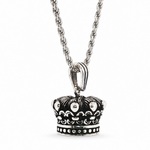 .925 Silver Regal Crown Pendant & Rope Chain set 71702