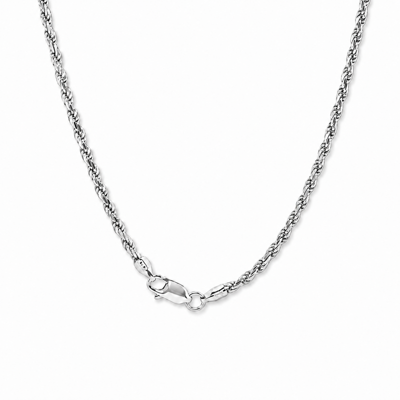 .925 Silver Regal Crown Pendant & Rope Chain set 71702
