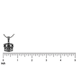 .925 Silver Regal Crown Pendant & Rope Chain set 71702