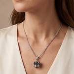 .925 Silver Regal Crown Pendant & Rope Chain set 71702