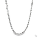 .925 silver men's rope chain with 3.2mm twisted links in polished finish.