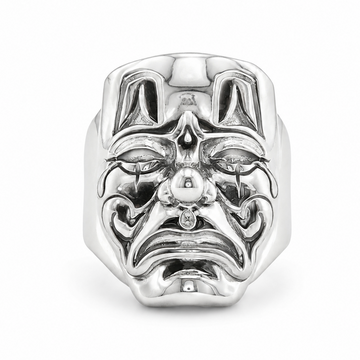 .925 Silver Sad Clown Mask Face Ring