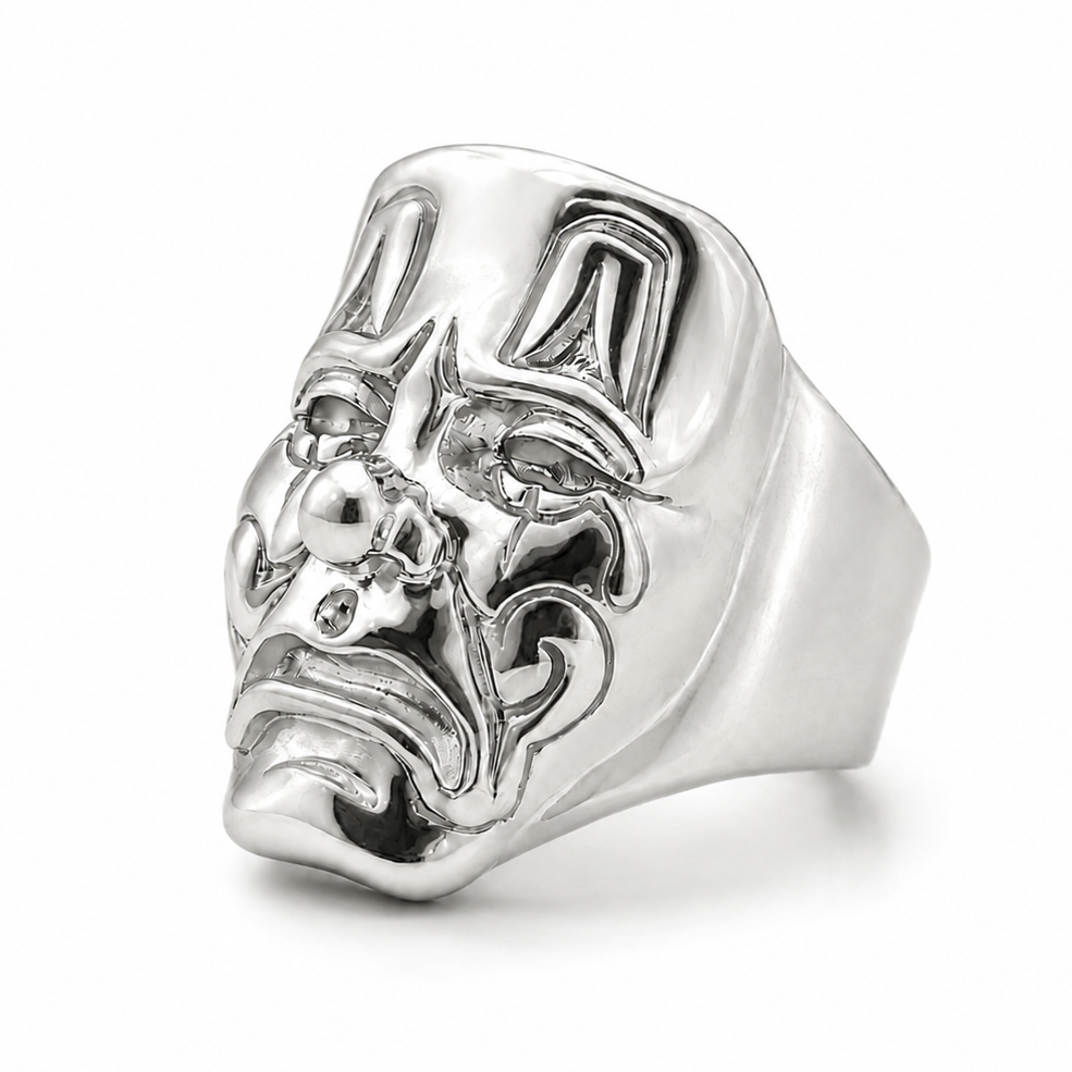 925 Silver Sad Clown Face Ring | TraxNYC