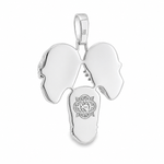 .925 Silver See No Evil, Hear No Evil, Speak No Evil Skull Glossy Pendant 70971