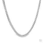 Sterling silver 2.3mm solid Franco chain necklace with a polished finish.