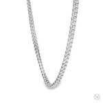 Sterling silver 2.3mm solid Franco chain necklace with polished, interlocking links.