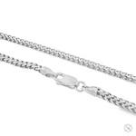 925 silver solid Franco chain with lobster clasp, 2.5mm thickness, sleek polished finish.