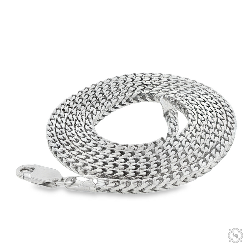 Sterling silver solid 2.5mm Franco chain with lobster clasp, polished finish.