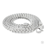 Sterling silver solid Franco chain necklace 4.2mm with lobster clasp, coiled design.