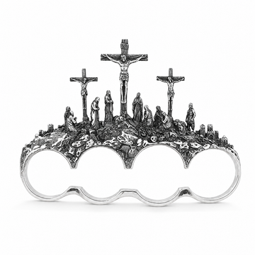.925 Triple Cross 4-Finger Ring