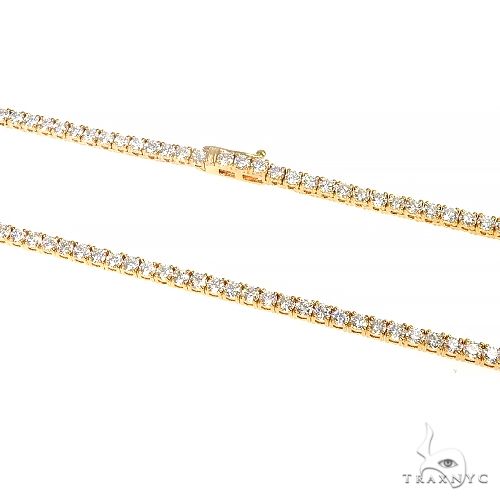 7 Pointer Parcel Diamond Tennis Chain in yellow gold with sparkling round diamonds