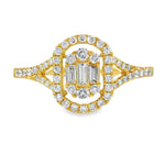 18k Gold Baguette Diamond Ring 67028