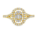 18k Gold Baguette Diamond Ring 67028
