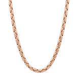 14K rose gold solid round box link chain necklace, 23 inches, 4.5mm thickness.