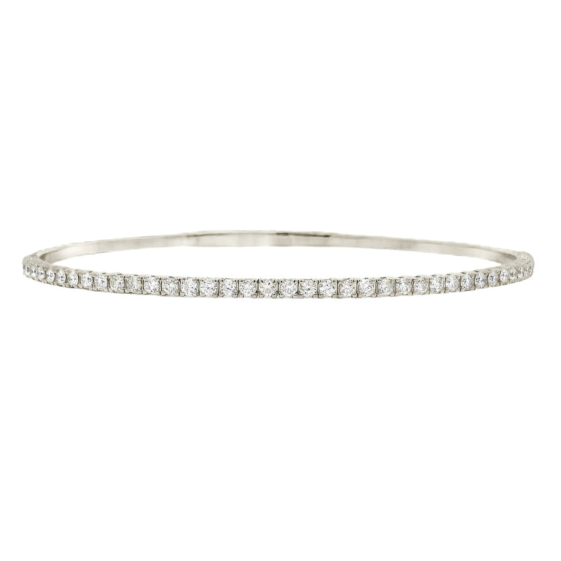 Flexible Diamond Bangle Bracelet in 14K gold, view 3