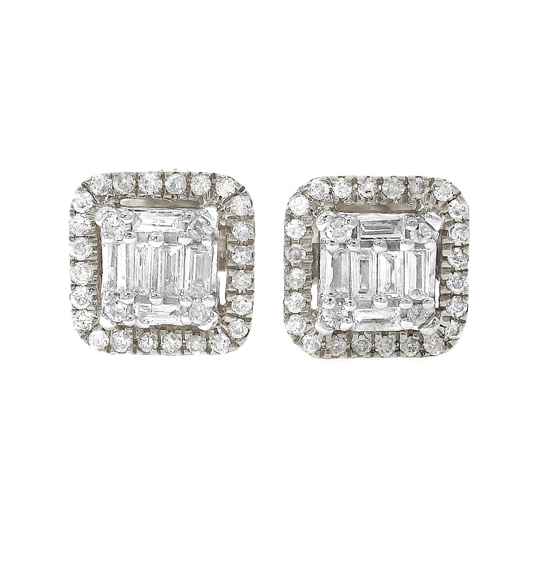 Baguette Diamond Earrings in 10K gold