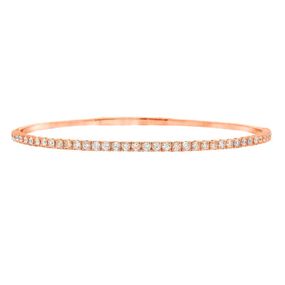 Flexible Diamond Bangle Bracelet in 14K gold, view 2