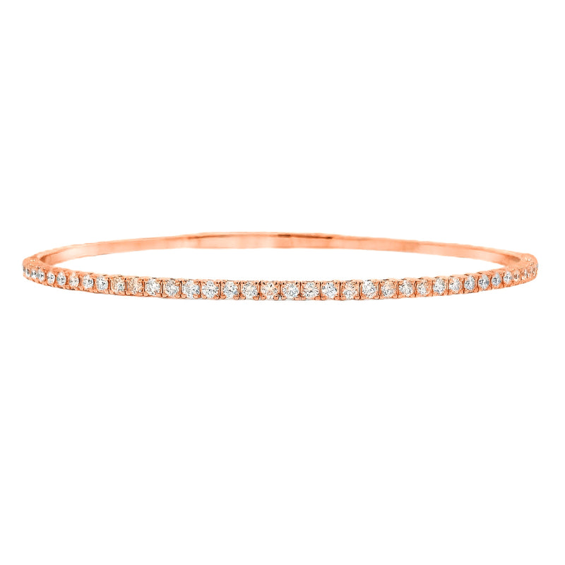 Flexible Diamond Bangle Bracelet in 14K gold, view 2