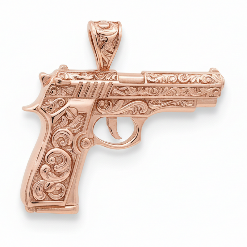 14K Floral Pistol Pendant 71176