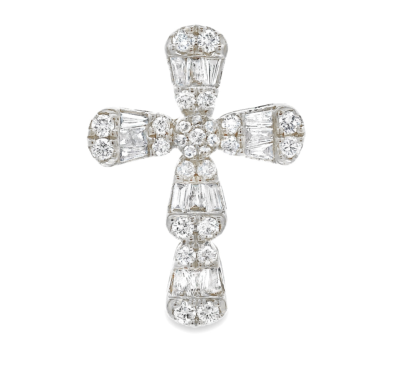 アクセサリー Glitter Baguette Diamond Cross Necklace Baguette Diamond Cross 68627 | TraxNYC