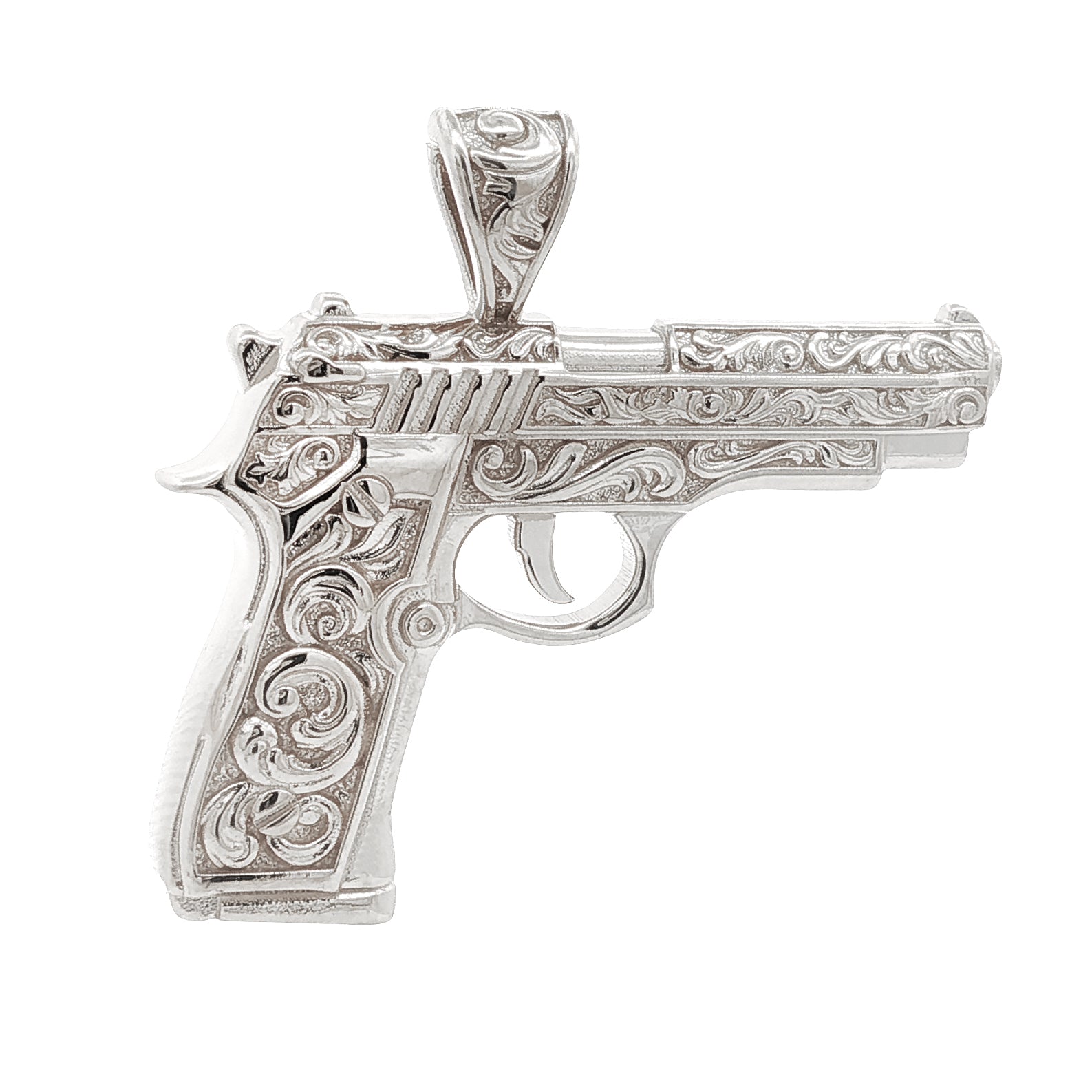 925 Silver Floral Pistol 71192 | TraxNYC
