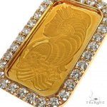 1 Ounce 24 Karat Suisse Pamp Bar & Diamond Frame Pendant (Lab) 68239 - Image 3