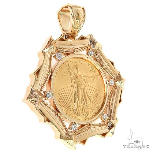1 Oz Liberty Gold Coin Frame Pendant, photo 2 of 8
