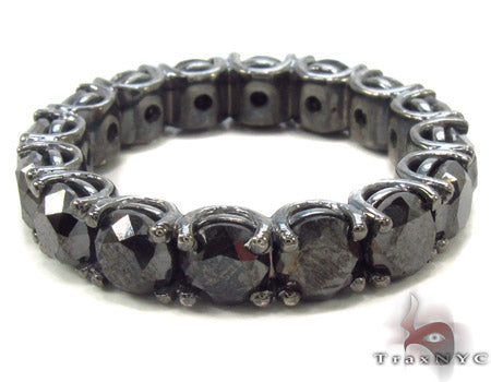 14K Gold Black Eternity Band 2, photo 6 of 7