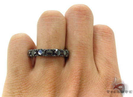 14K Gold Black Eternity Band 2, photo 7 of 7