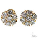 14K Gold 10 PT Diamond Flower Earrings (Lab) 68236