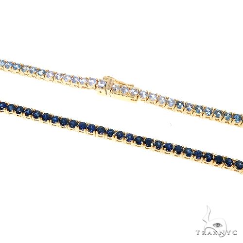 10 Pointe Blue Sapphire Tennis Chain 67191 - Image 4