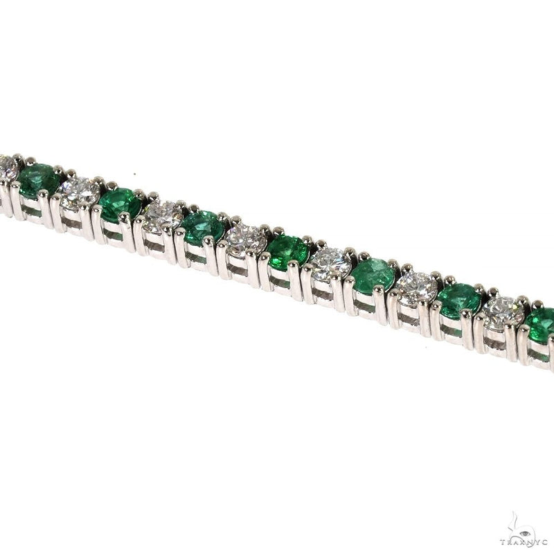 14K Gold 10 Pointer Emerald Glimmer Tennis Bracelet with Lab-Grown Diamonds, photo 3 of 6
